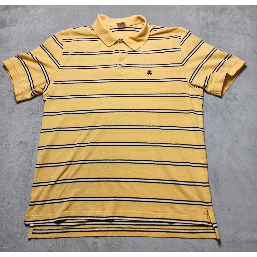Brooks Brothers Yellow Striped Polo Shirt